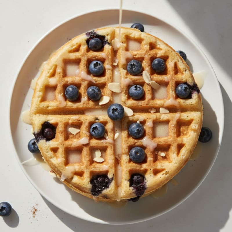 Blueberry Almond Flour Waffles