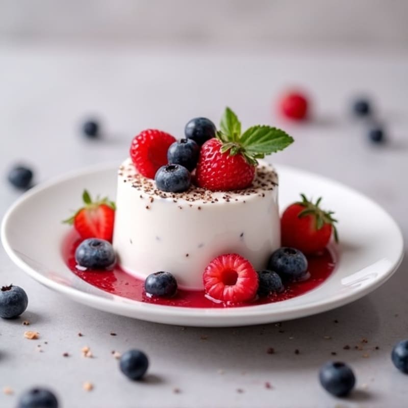 Greek Yogurt Protein Mousse with Mixed Berries