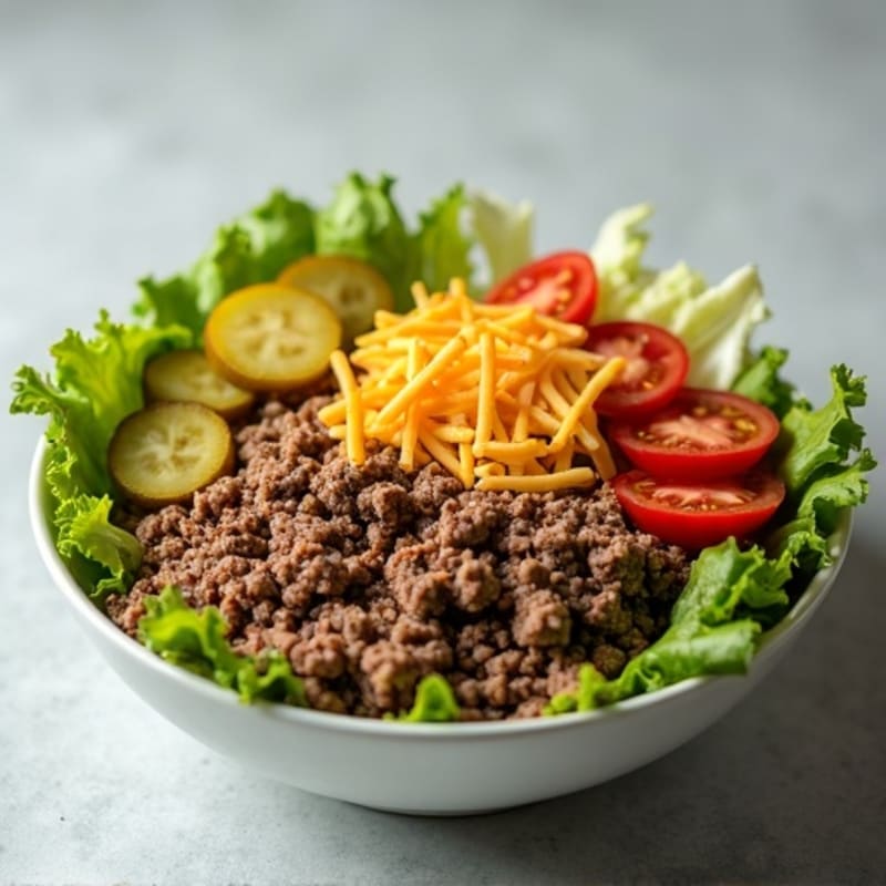 Protein-Packed Lean Ground Beef Big Mac Bowl