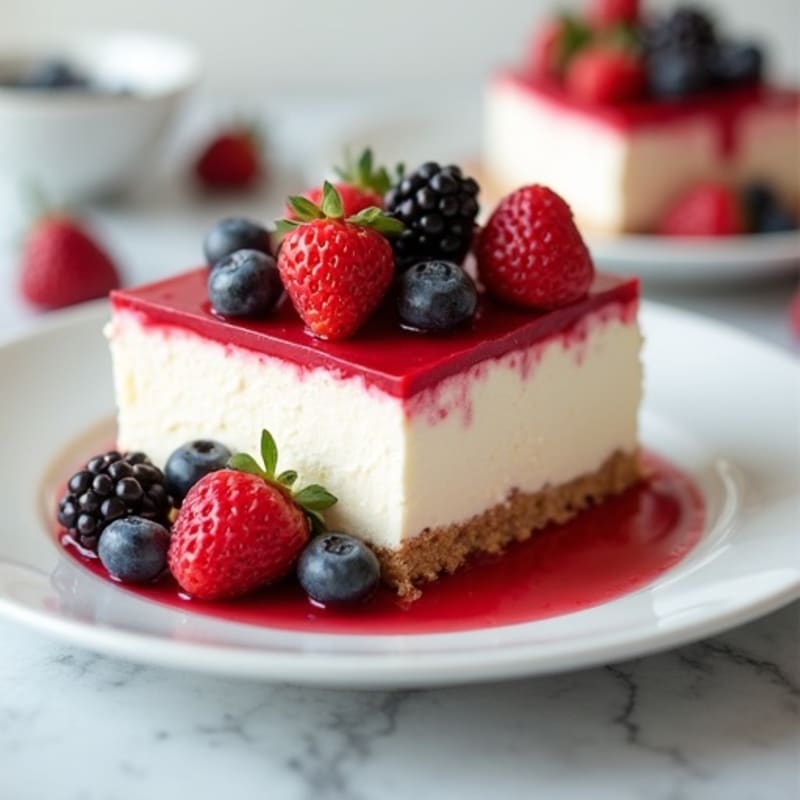 Silky Cottage Cheese Protein Cheesecake with Fresh Berries