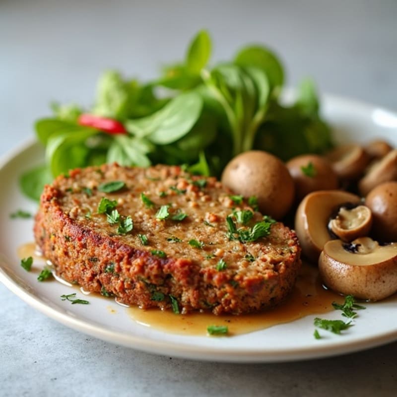 Herb-Crusted Turkey Meatloaf with Mushroom Gravy