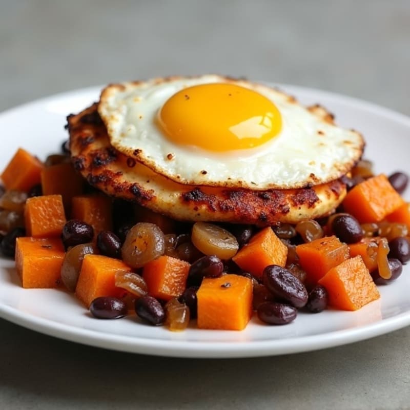 Crispy Roasted Sweet Potato Hash with Caramelized Onions