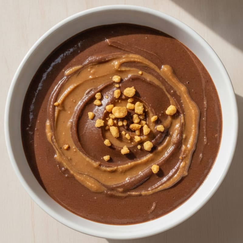 Silky Chocolate Protein Pudding with Peanut Butter Swirl