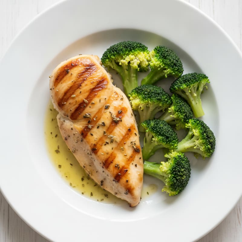 Grilled Lemon-Herb Chicken with Steamed Broccoli