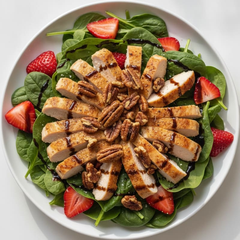 Strawberry Spinach Salad with Candied Pecans
