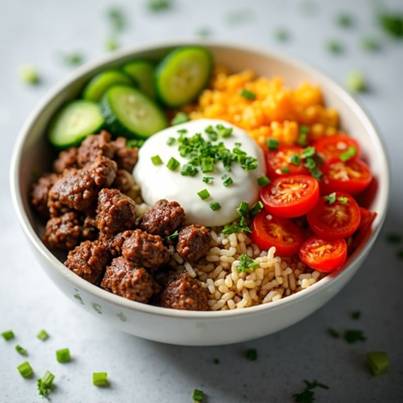 Seasoned Ground Beef Bowl with Special Sauce