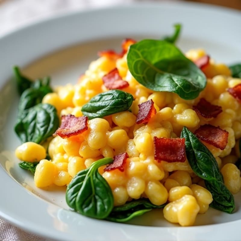 Egg White Scramble with Turkey Bacon and Spinach