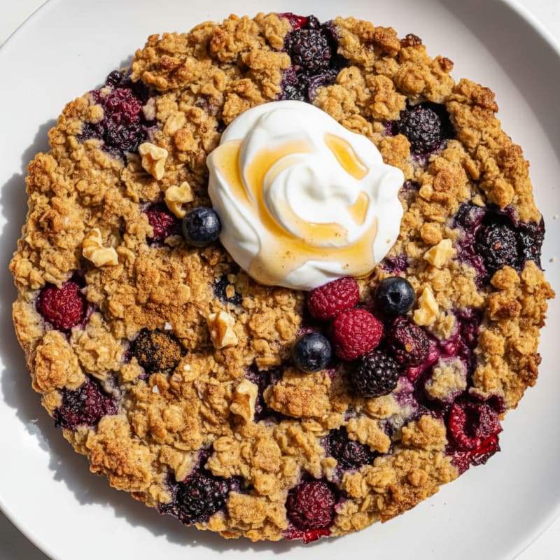 Baked Oat Bran Berry Crumble