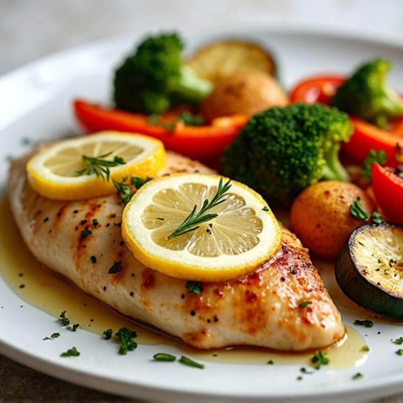 Sheet Pan Lemon-Herb Roasted Chicken and Crispy Vegetables