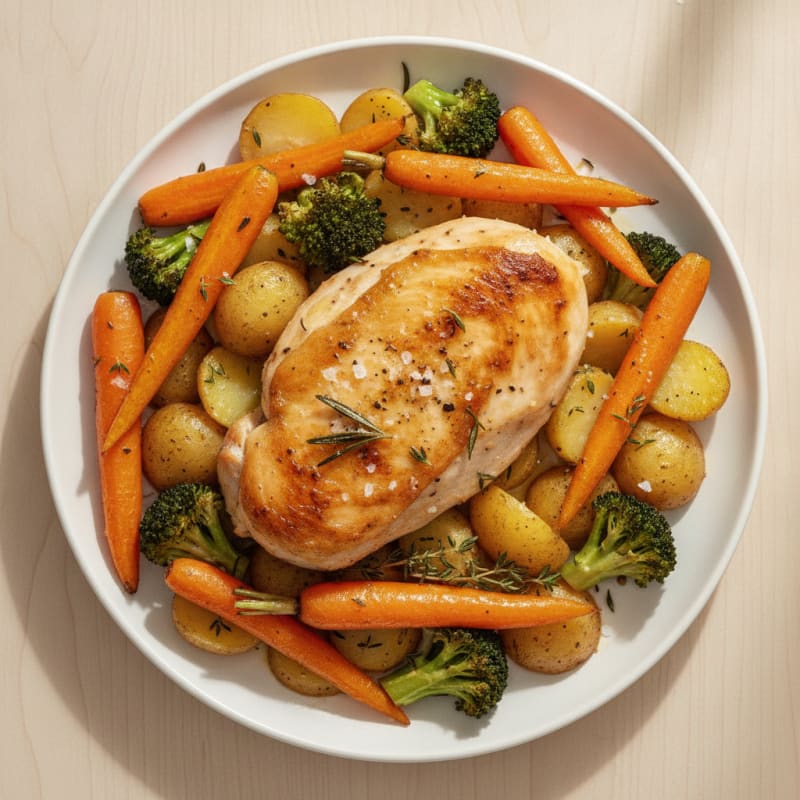 Herb-Roasted Chicken with Roasted Vegetables