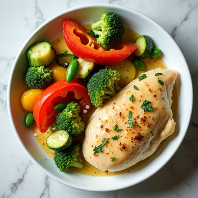 Creamy Coconut Chicken with Roasted Vegetables