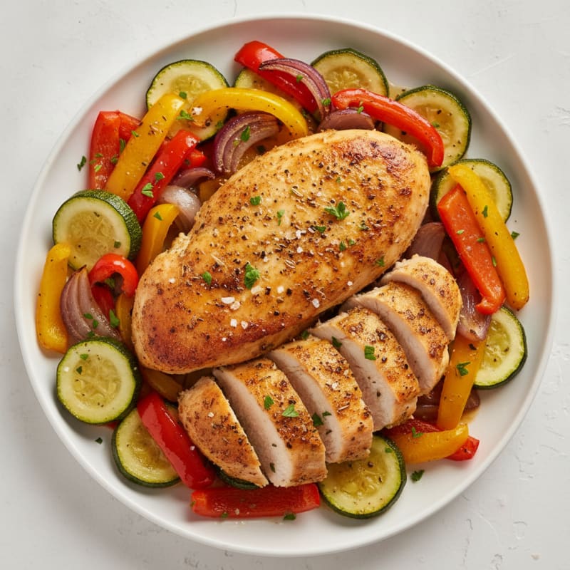 Lemon Herb Roasted Chicken with Garden Vegetables
