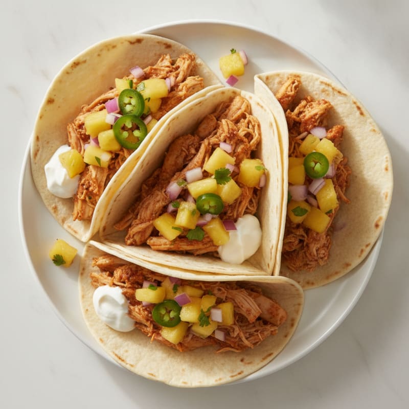 Slow Cooker Chicken Tacos with Pineapple Salsa