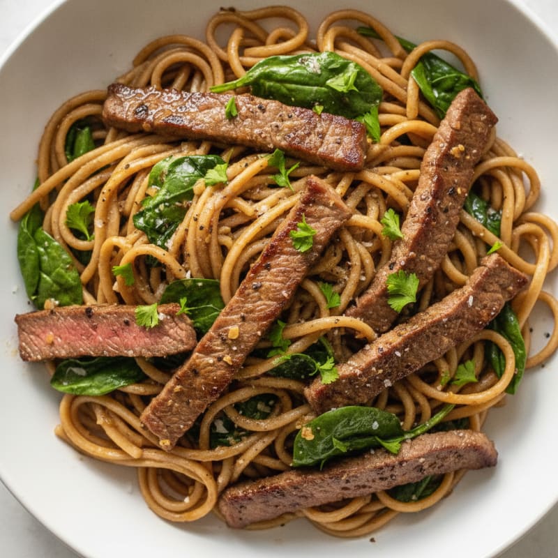 Garlic Butter Steak Noodles