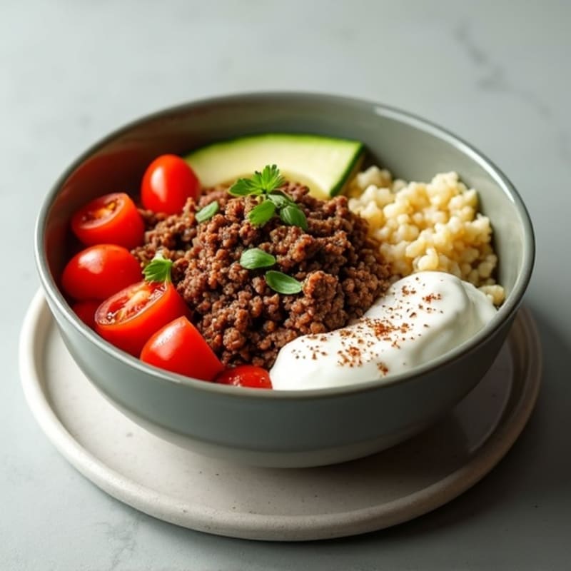 Seasoned Ground Beef Bowl with Special Sauce