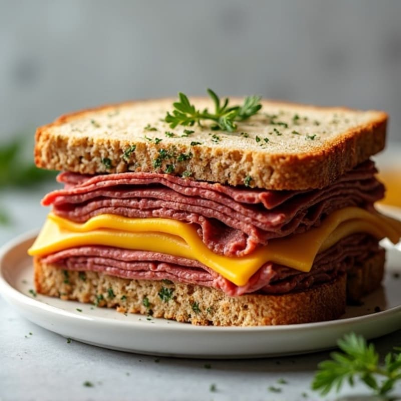 Herb-Crusted Roast Beef and Sharp Cheddar Sandwich