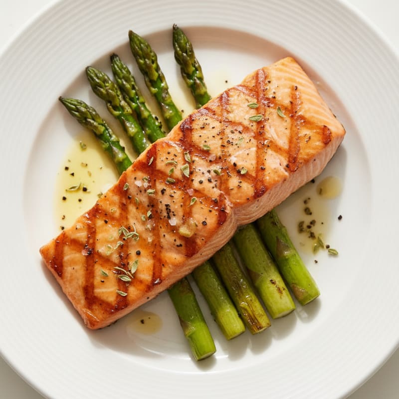 Lemon Herb Grilled Salmon with Asparagus