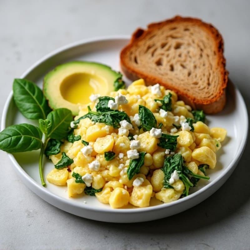 Egg White Scramble with Spinach and Feta