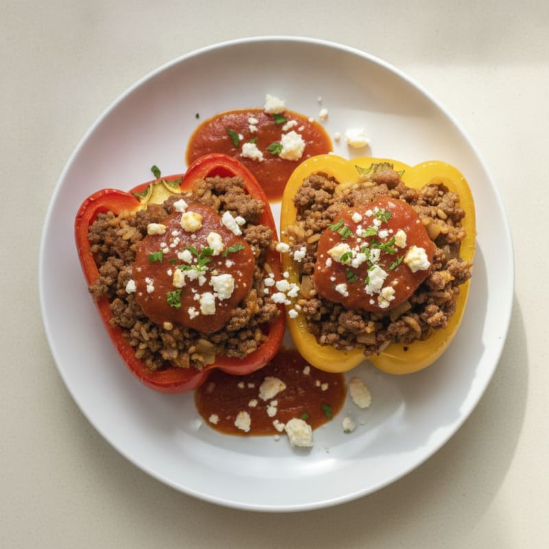 Beef and Rice Stuffed Bell Peppers