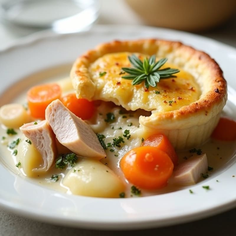 Creamy Herb-Roasted Turkey Pot Pie with Root Vegetables