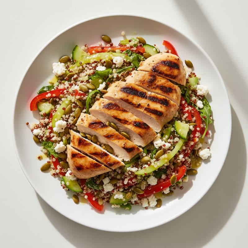 Grilled Chicken with Crunchy Quinoa Salad