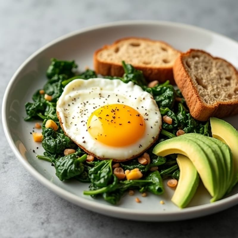 Egg White Spinach Scramble with Turkey Sausage