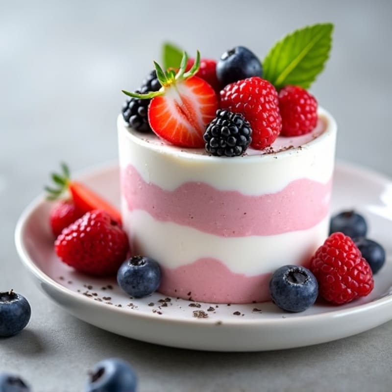 Silky Greek Yogurt Protein Mousse with Mixed Berries