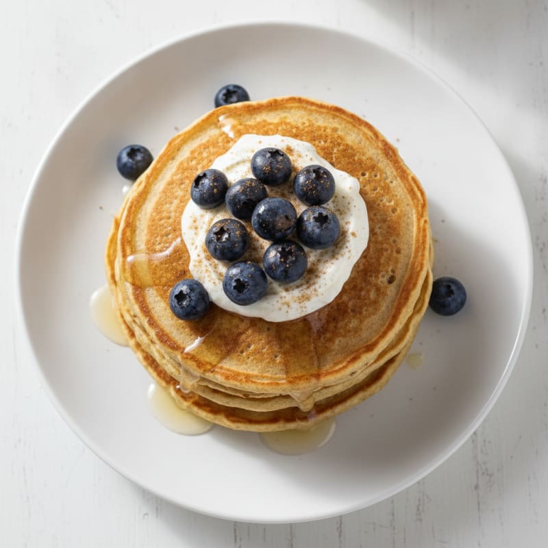 Fluffy Protein Pancakes with Berries