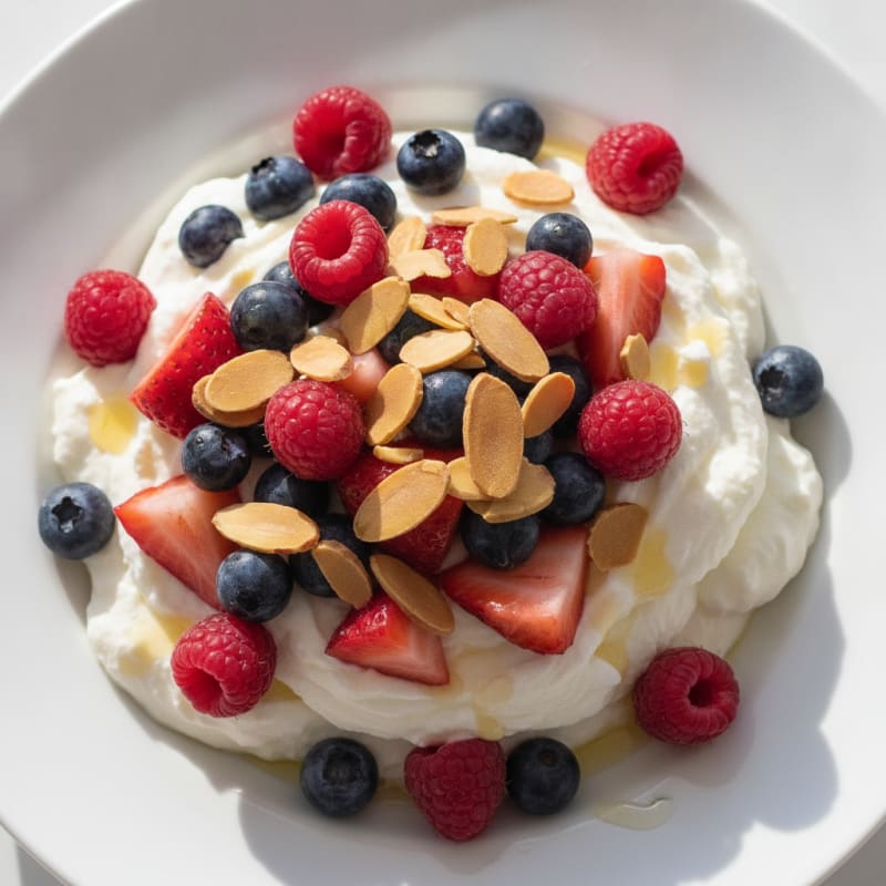 Silky Greek Yogurt Protein Mousse with Mixed Berries
