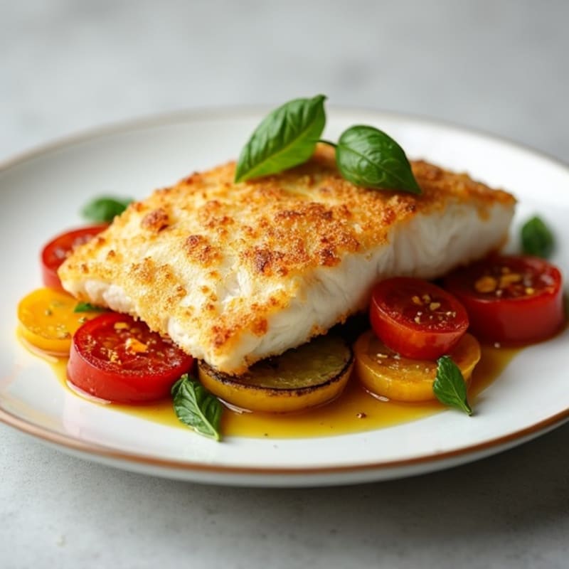 Crispy Baked Fish with Roasted Vegetables