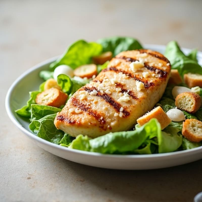 Grilled Chicken Caesar Salad with Creamy Dressing