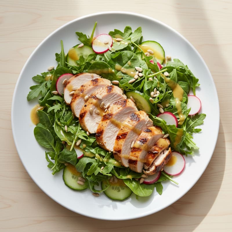 Grilled Turkey Breast Salad with Crunchy Greens