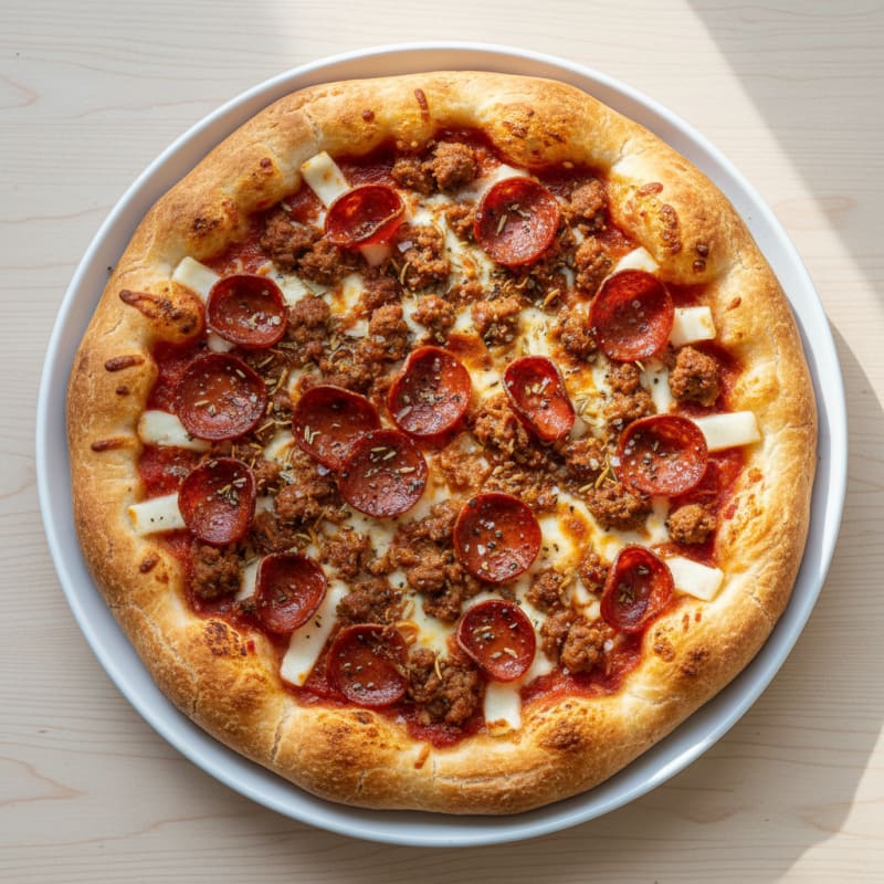 Crispy Pepperoni Stuffed Crust Pizza