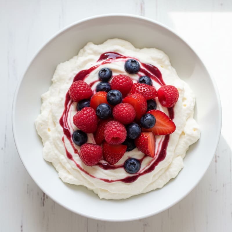 Cottage Cheese Protein Pudding with Mixed Berries