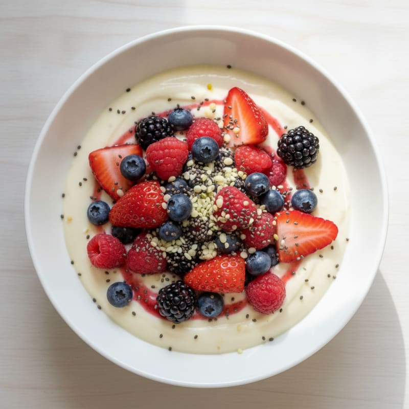 Creamy Greek Yogurt Protein Pudding with Berries