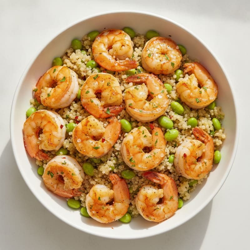 Garlic Shrimp with Edamame Quinoa