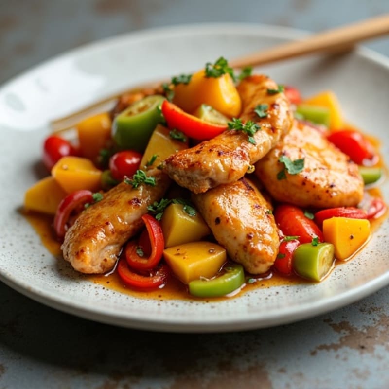 Sheet Pan Sweet and Sour Chicken with Roasted Bell Peppers and Pineapple