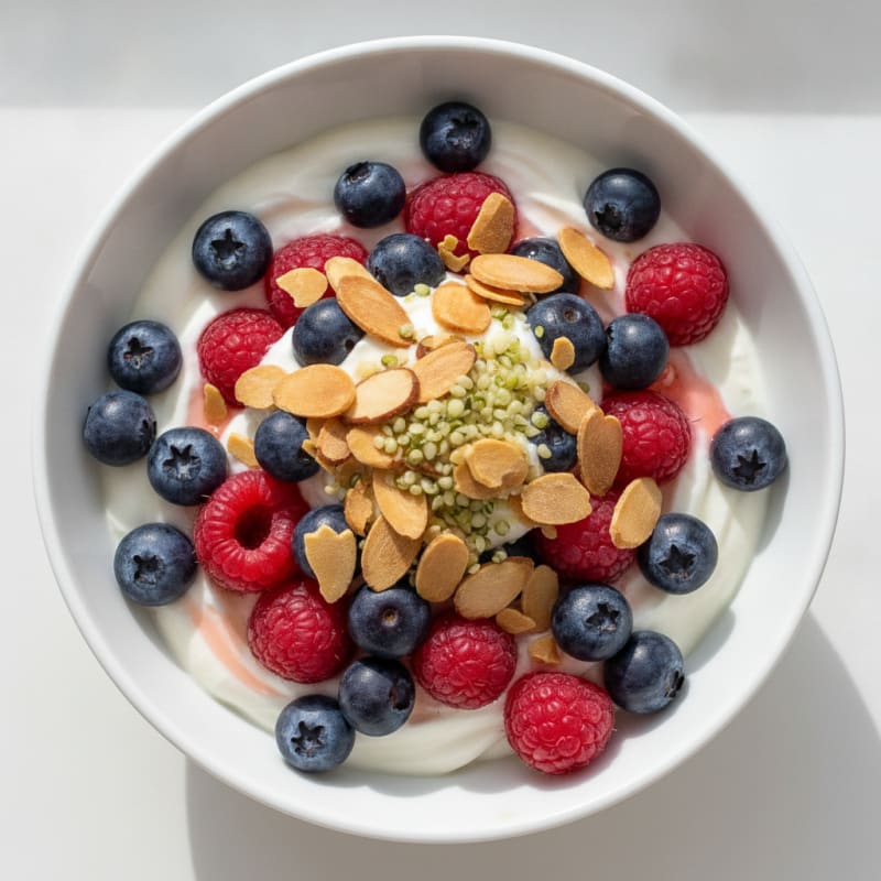 Greek Yogurt Protein Parfait with Mixed Berries