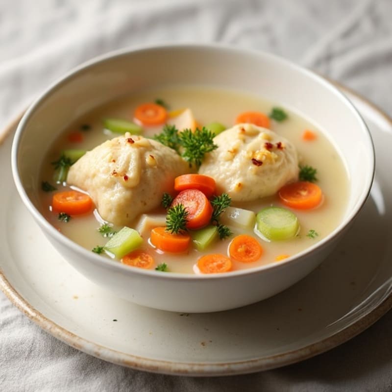 Creamy Chicken and Vegetable Dumpling Soup