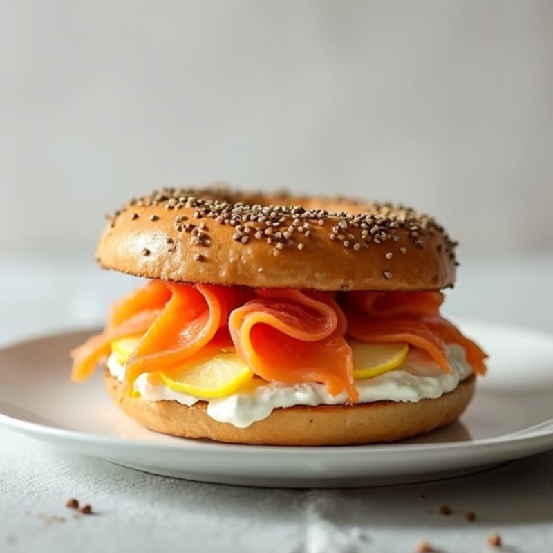 Egg White and Smoked Salmon Bagel with Greek Yogurt