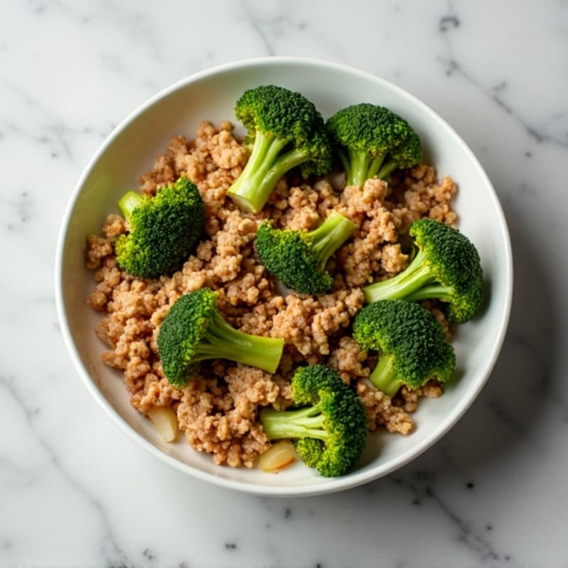 Lean Ground Turkey and Crispy Roasted Broccoli Skillet