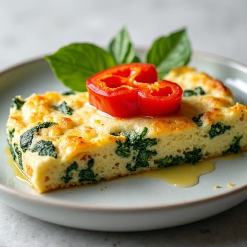 Fluffy Spinach and Bell Pepper Frittata