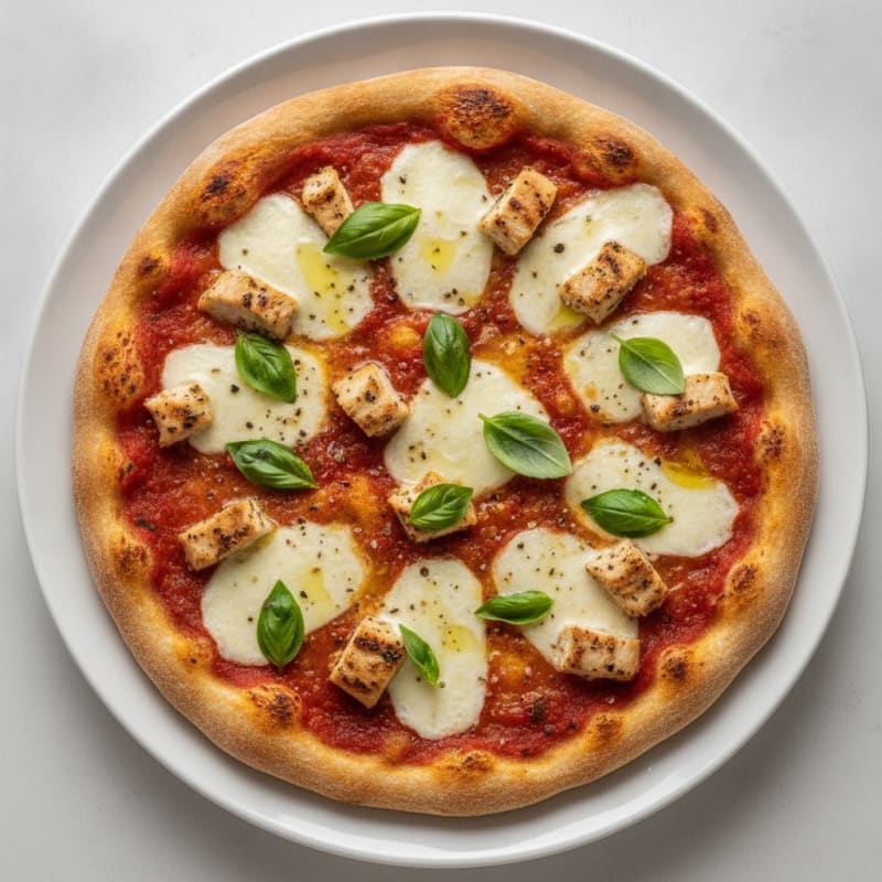 High-Protein Margherita Pizza with Fresh Basil