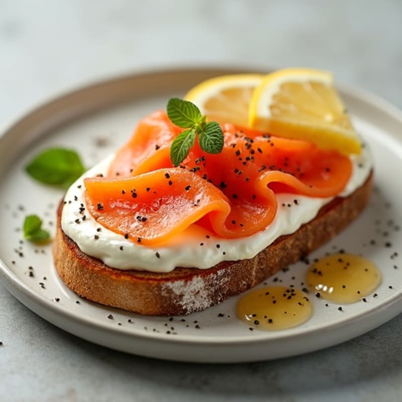 Smoked Salmon Toast with Creamy Whipped Feta and Fresh Everything Seasoning