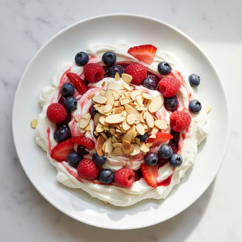 Greek Yogurt Protein Parfait with Berries and Almonds