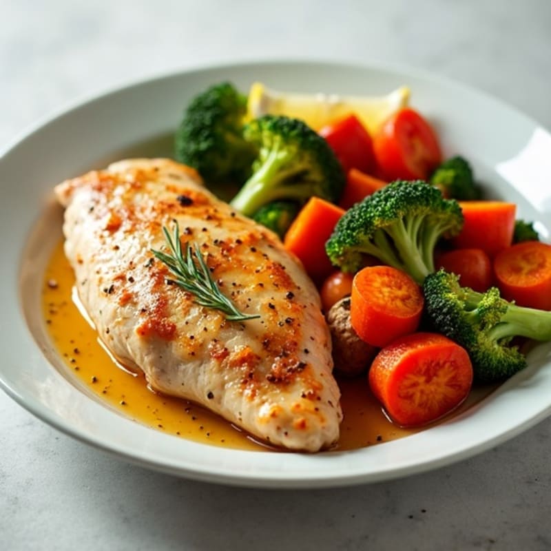 Lemon Garlic Spiced Chicken with Roasted Vegetables