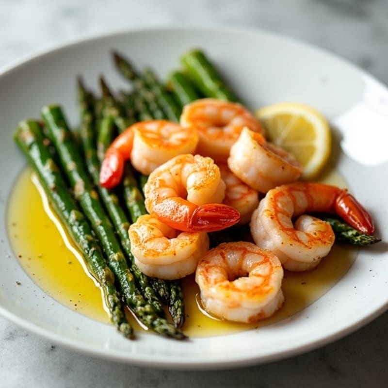 Lemon Garlic Shrimp with Roasted Asparagus
