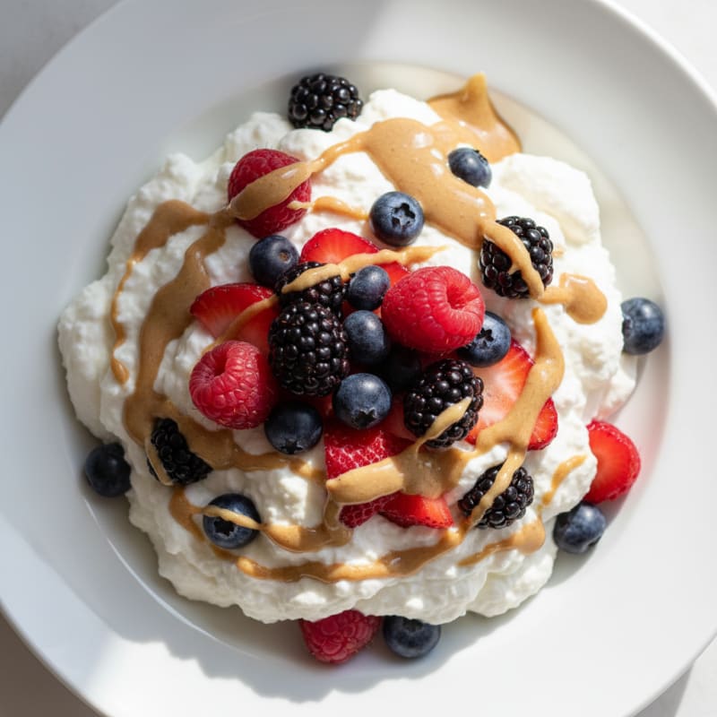Silky Greek Yogurt Protein Mousse with Mixed Berries