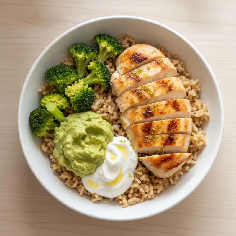 Grilled Chicken and Avocado Rice Bowl