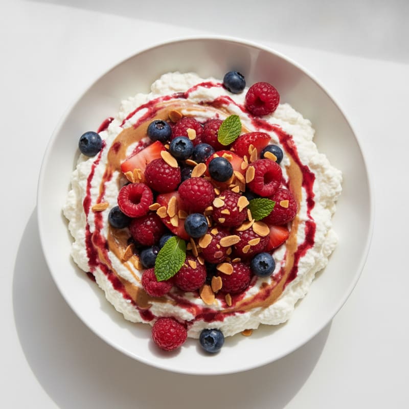 Silky Greek Yogurt Protein Mousse with Mixed Berries